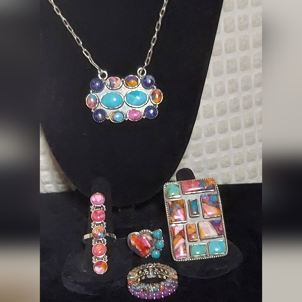 Extra Large Rectangle Multistone Dalia & Turquios… - image 3